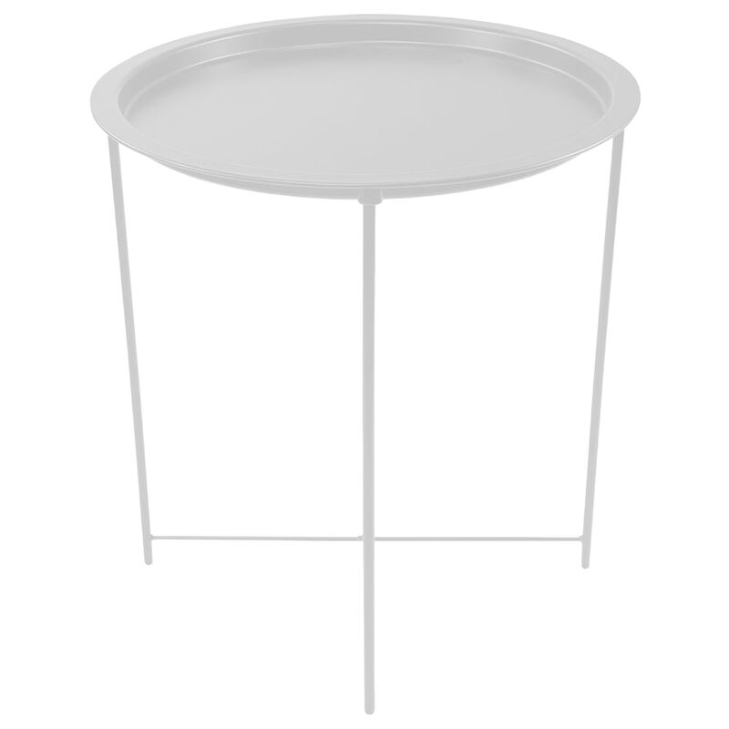 Mesa Lateral con Bandeja Redonda - Color Blanco image number null