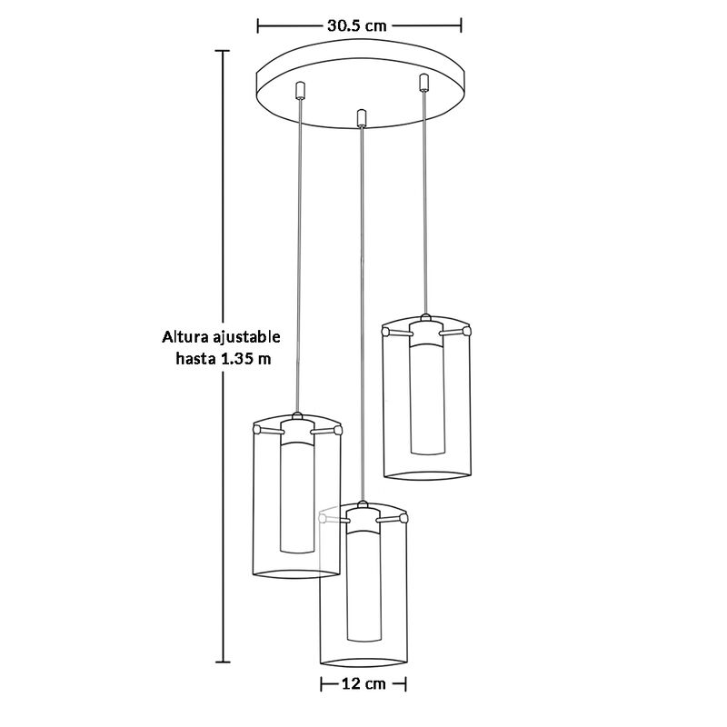 L&aacute;mpara de techo Mil Luces NICE II 3L image number null