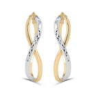 Arracadas Bicolor Diamantado Oro 10k 25x17mm | Bizzarro