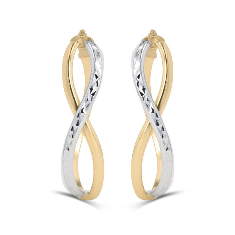 Arracadas Bicolor Diamantado Oro 10k 25x17mm | ... image number null