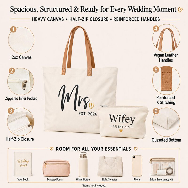Bolso Tote Elegantpark Mrs Est 2026 Con Juego D... image number null