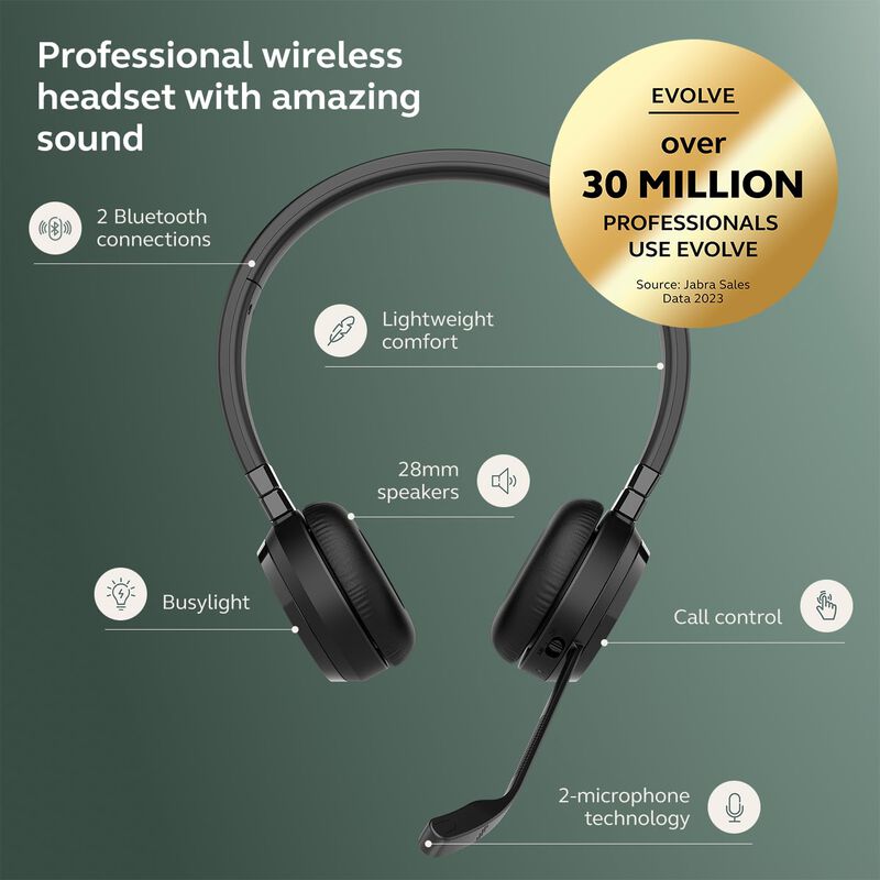 Auriculares Inal&aacute;mbricos De Doble Oreja Jabra E... image number null