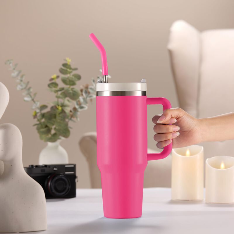 Vaso T&eacute;rmico Kook 1,2 l Con Asa Rosa A Prueba D... image number null