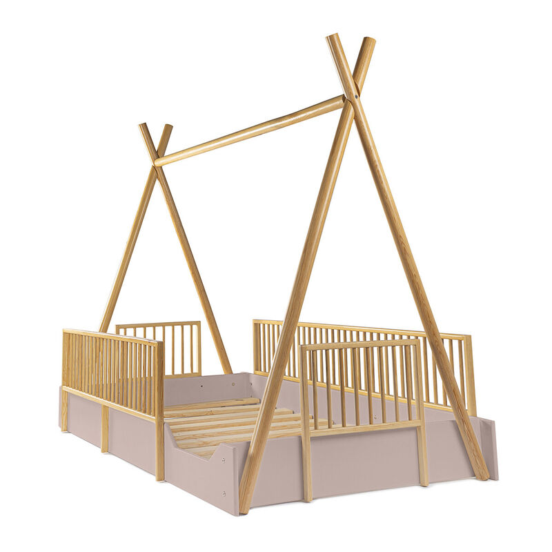 Cama Tipi Montessori de Madera con Barandales R... image number null