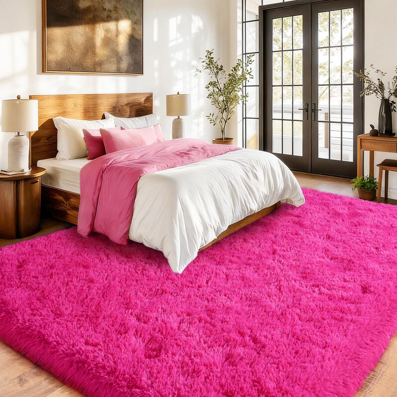 Alfombra De &Aacute;rea Isdook 244 cm X 152 cm Rosa Fu... image number null