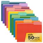 Carpeta De Archivo Vivin Tama&ntilde;o Carta, Paquete De 50 Colores