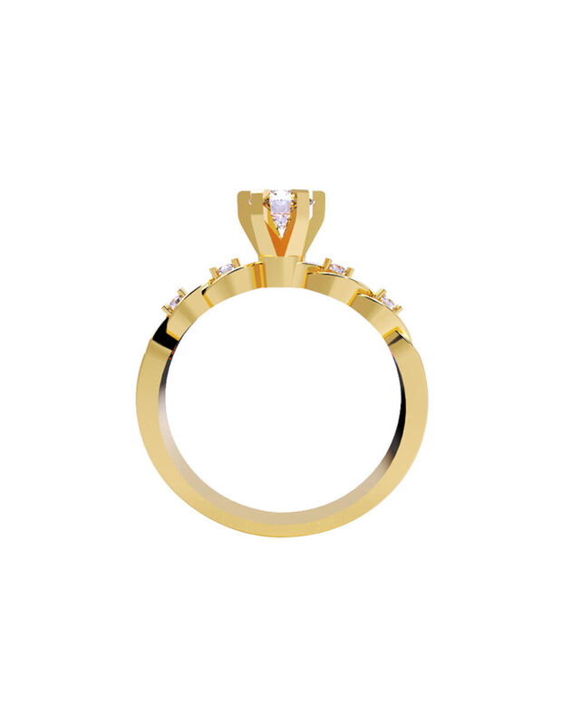 Anillo de Compromiso de 14K con Circonia Talla ... image number null