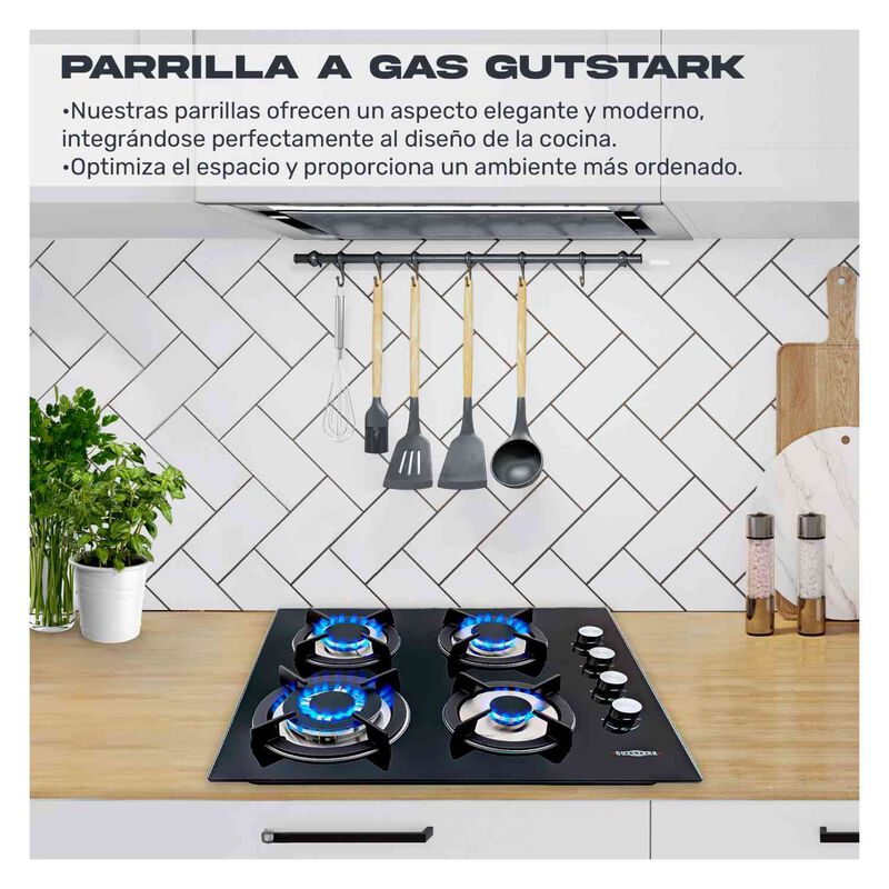 Parrilla Gas Cristal Templado 4 Estufillas Hoga... image number null