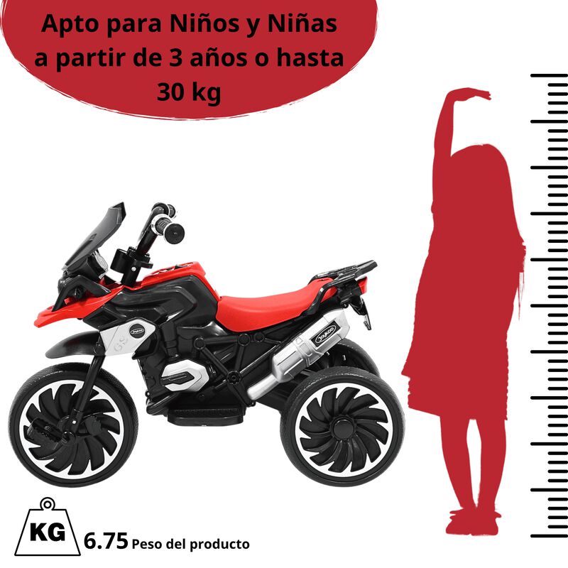 Moto Montable El&eacute;ctrica para Ni&ntilde;os Triciclo H&iacute;b... image number null