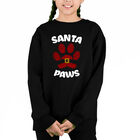 Sudadera De Cuello Redondo Word Art Para Ni&ntilde;a - Santa Paws - Negro