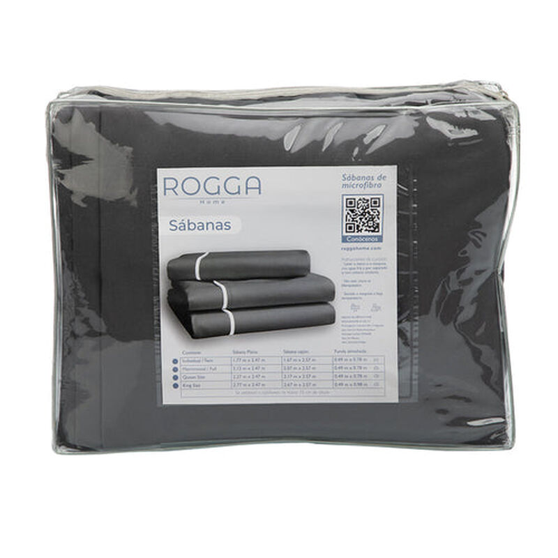 Juego de S&aacute;banas Individuales Royal Touch Gris ... image number null