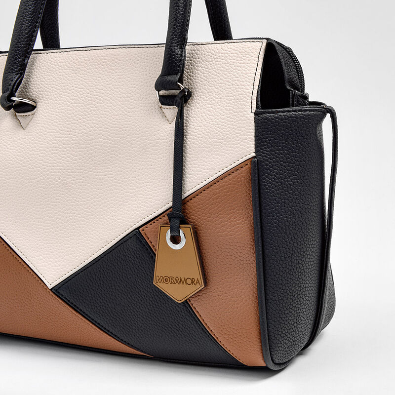 Moramora Bolsa para mujer blanco camel negro image number null