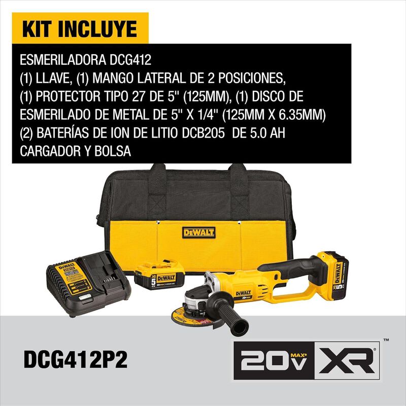 Esmeriladora Dewalt 4 1/2" 20v Inal&aacute;mbrica Prof... image number null