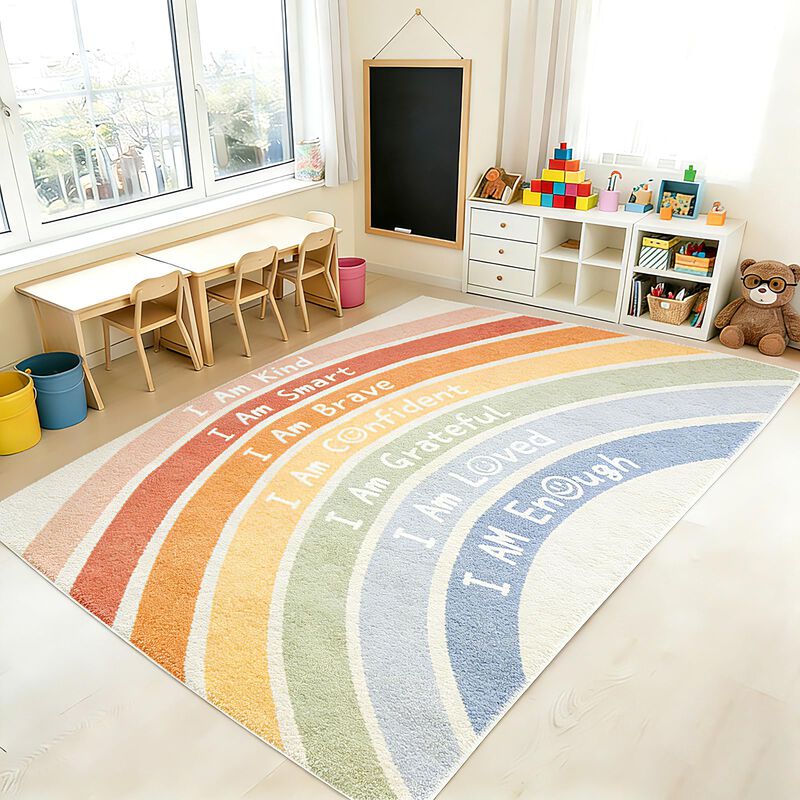 Alfombra Boho Lavable Arco&iacute;ris Akaixi 152 cm X ... image number null