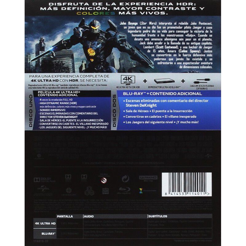 Pacific Rim: Insurrecci&oacute;n [4k Uhd,blu-ray] (201... image number null