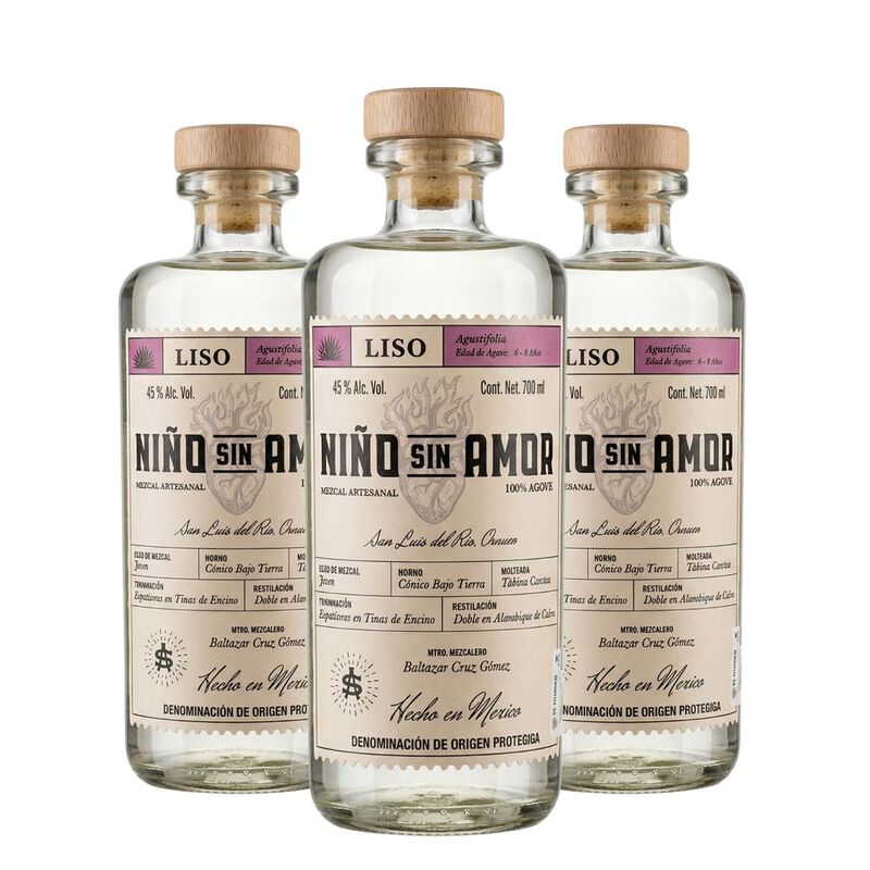 Mezcal Artesanal Destilado Ni&ntilde;o Sin Amor Liso 7... image number null
