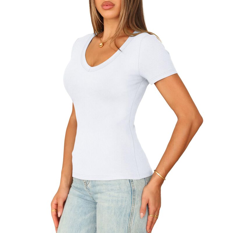 Camiseta Blanca Sampeel Talla M Cuello En V Ent... image number null