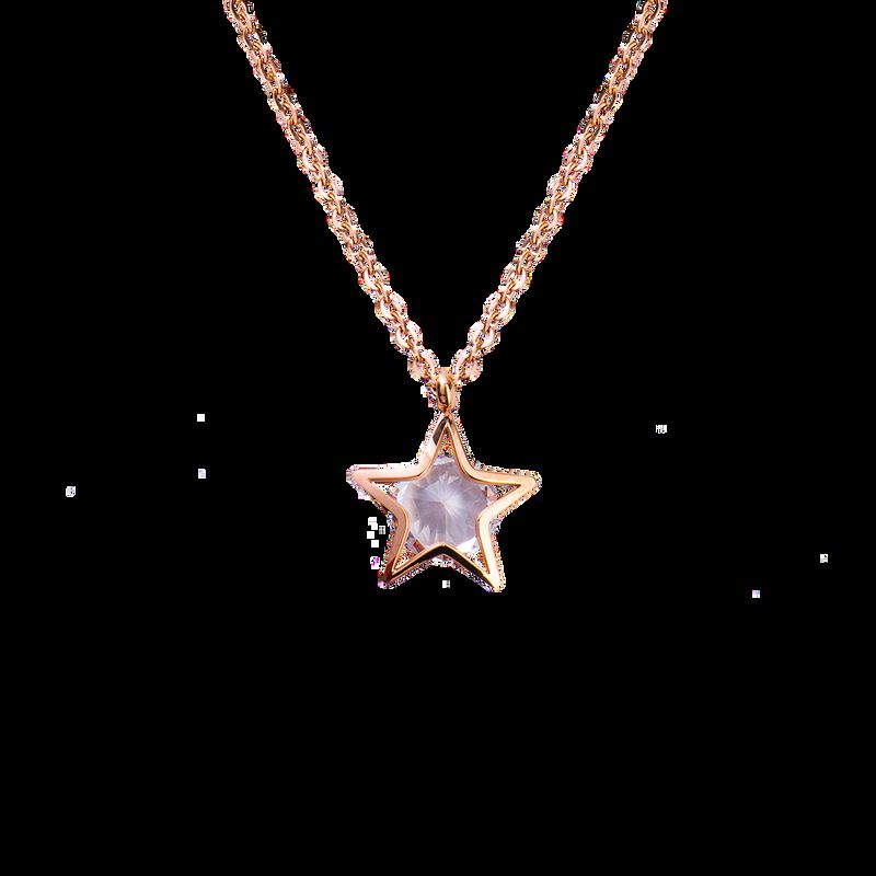 Collares Mujer Oro Rosa 18k Zirconia C&uacute;bica Est... image number null