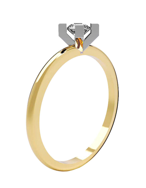 Anillo de Compromiso en Oro Amarillo 10K con Ci... image number null