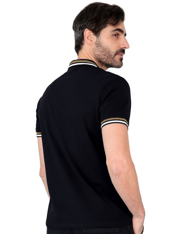 Playera Caballero Polo Cuello Abotonado Negro P... image number null