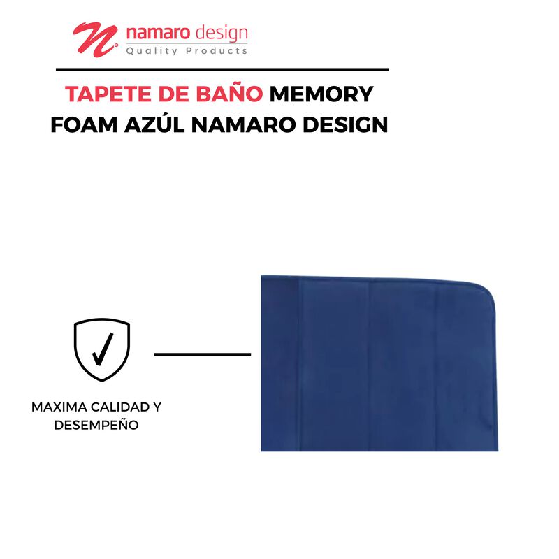 Tapete De Ba&ntilde;o Memory Foam Az&uacute;l Namaro Design image number null