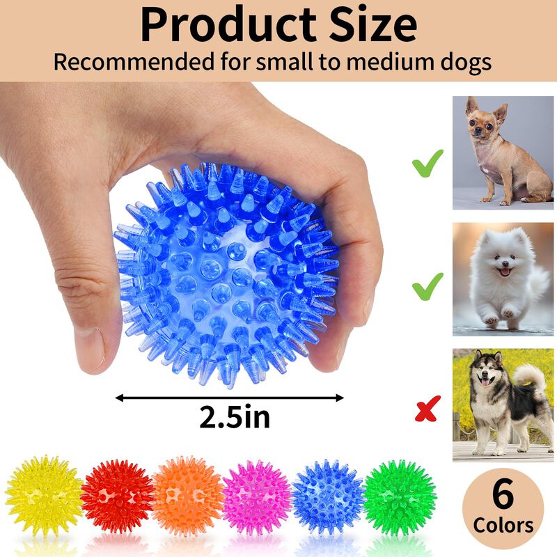 Pelotas para Perros Mkobon, Pack de 6 con Chirr... image number null