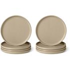 Platos para Aperitivos Amazon Basics 17 cm Gris Lino (Pack de 4)