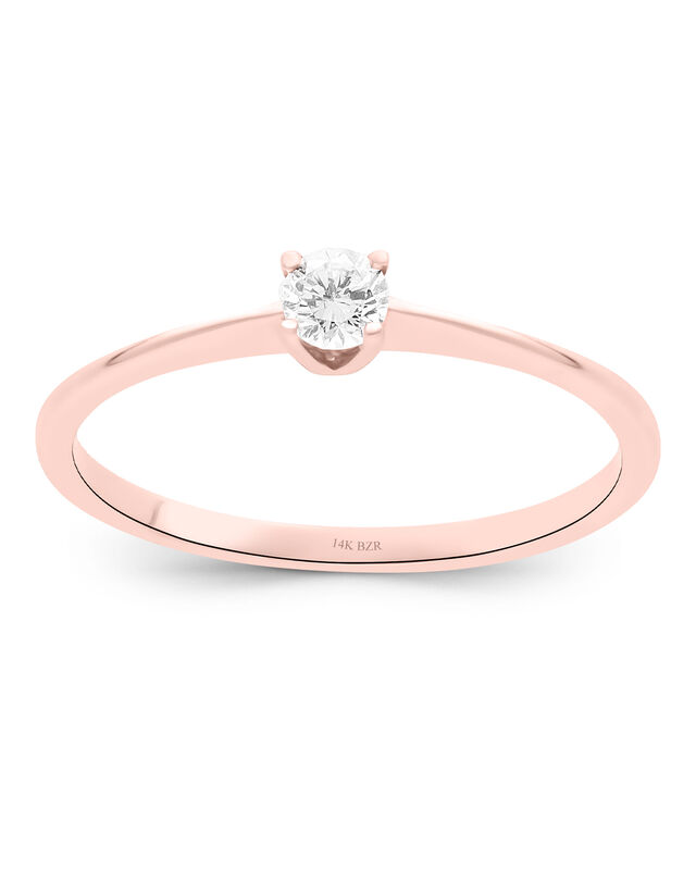 Solitario En Oro Rosa De 14k Con 1 Brillante De... image number null