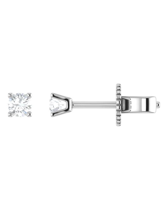 Broqueles De Oro Blanco 14k Con 15pts De Diaman... image number null
