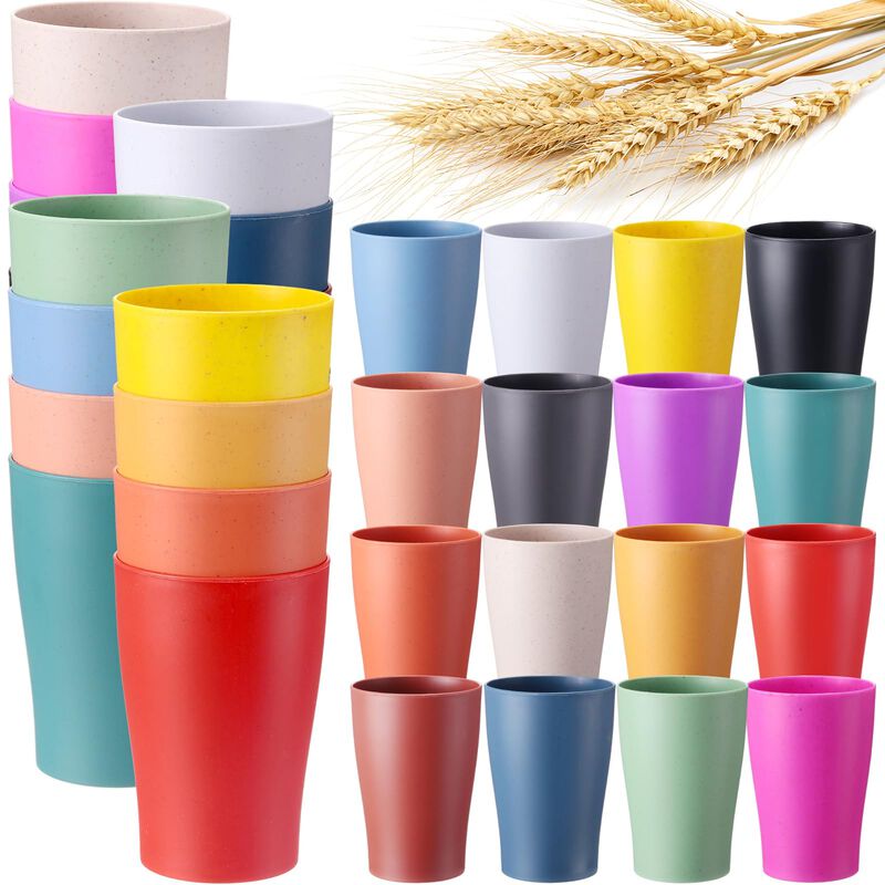 Mifoci Pack De 32 Vasos De Paja De Trigo Reutil... image number null