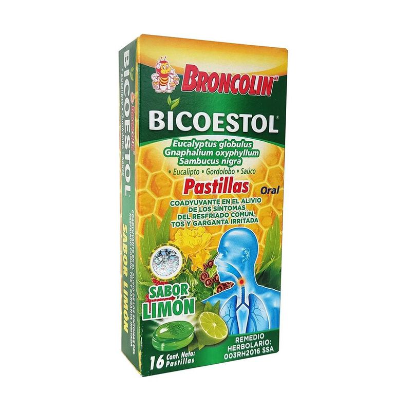 Broncolin Bicoestol Limon - 16 Pastillas image number null