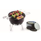 Parrilla de carb&oacute;n port&aacute;til de 10" con hielera, Ozark Trailcolor, negro