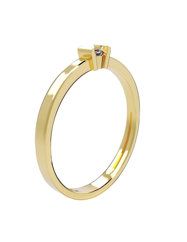 Anillo de Compromiso en Oro de 10K con Circonia... image number null