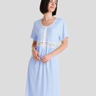 Camis&oacute;n corto de mujer con encaje y botones Celeste