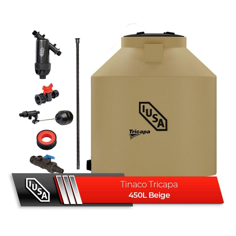Tinaco Tricapa Iusa, 600 L., Beige + Sistema Ca... image number null