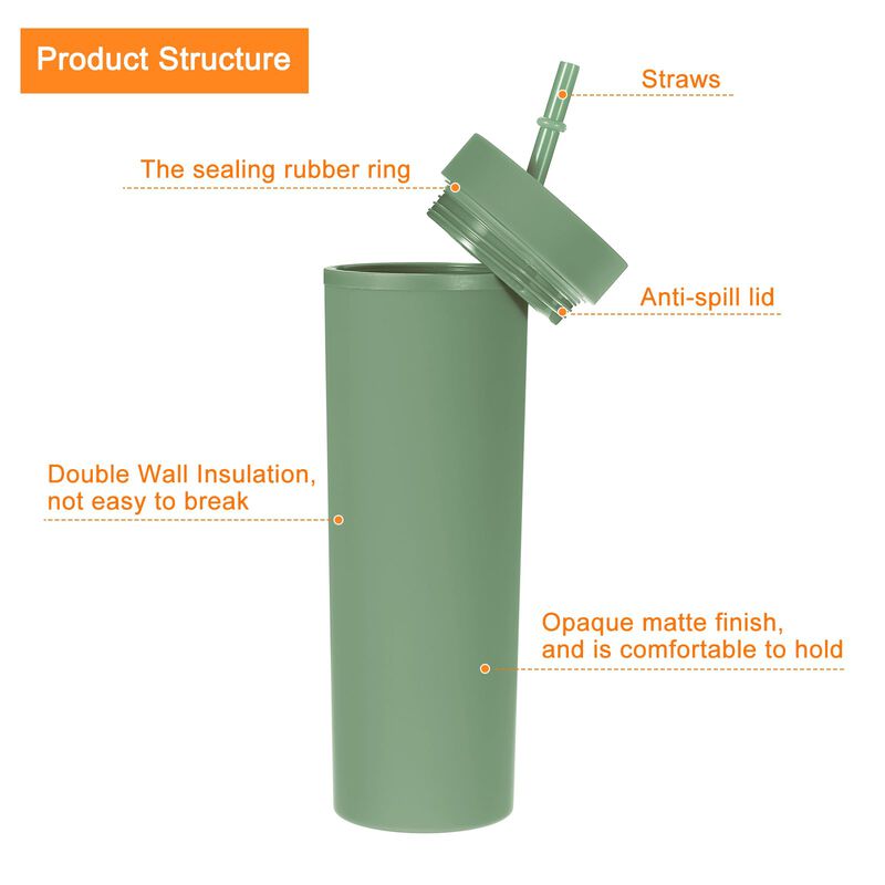 Vaso T&eacute;rmico Uxcell 450 ml Verde Claro Con Tapa... image number null