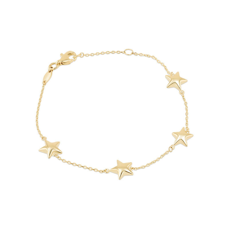 Pulsera Con Estrellas De Oro Amarillo 14K (18.5... image number null