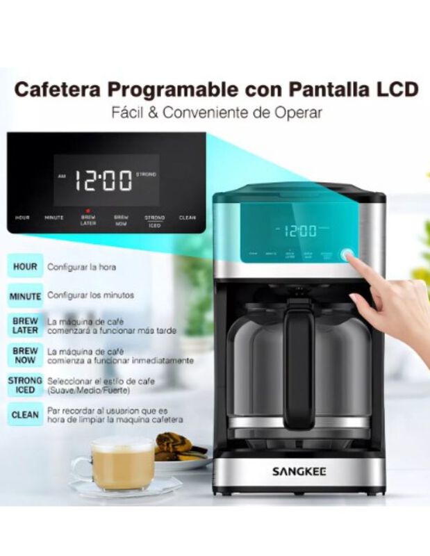 Cafetera De Goteo Digital Sangkee  K10127 image number null