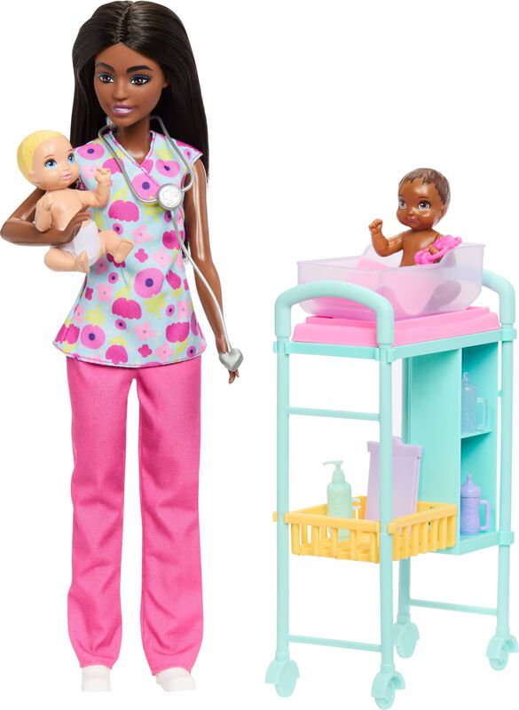 Mu&ntilde;eca Barbie Careers Baby Doctor Con 2 Pacient... image number null