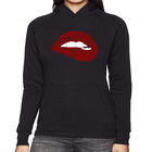 Sudadera Con Capucha Word Art Para Mujer - Labios Brooklyn - Negro