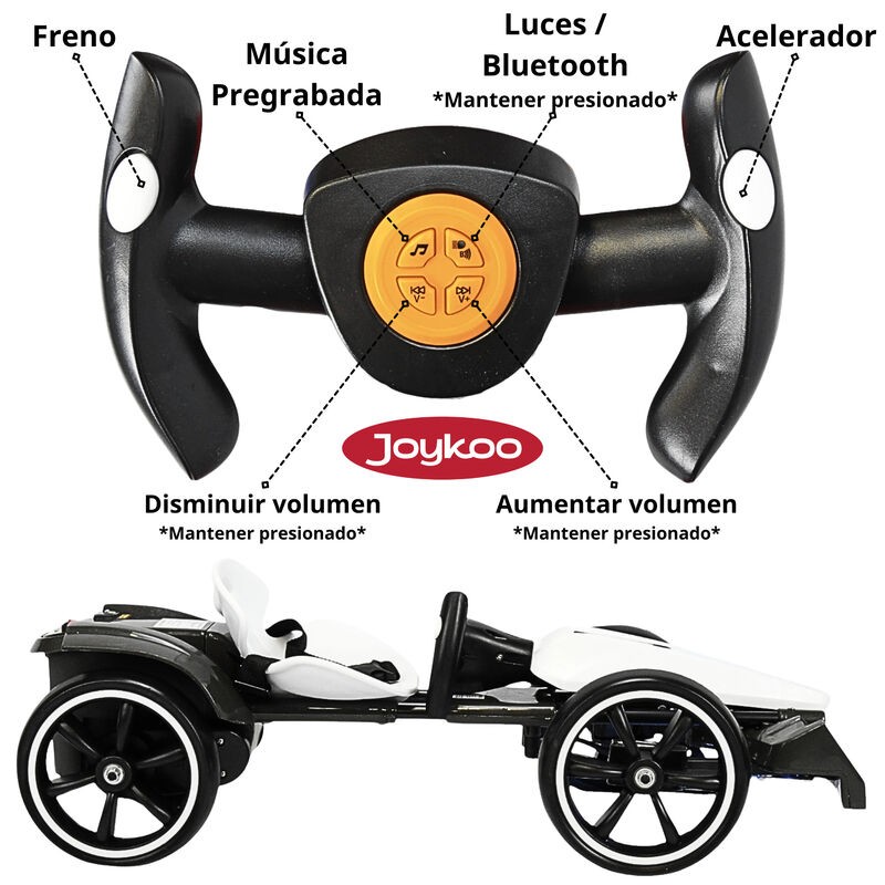 Montable Electrico para Ni&ntilde;os Go Kart Luz Sonid... image number null