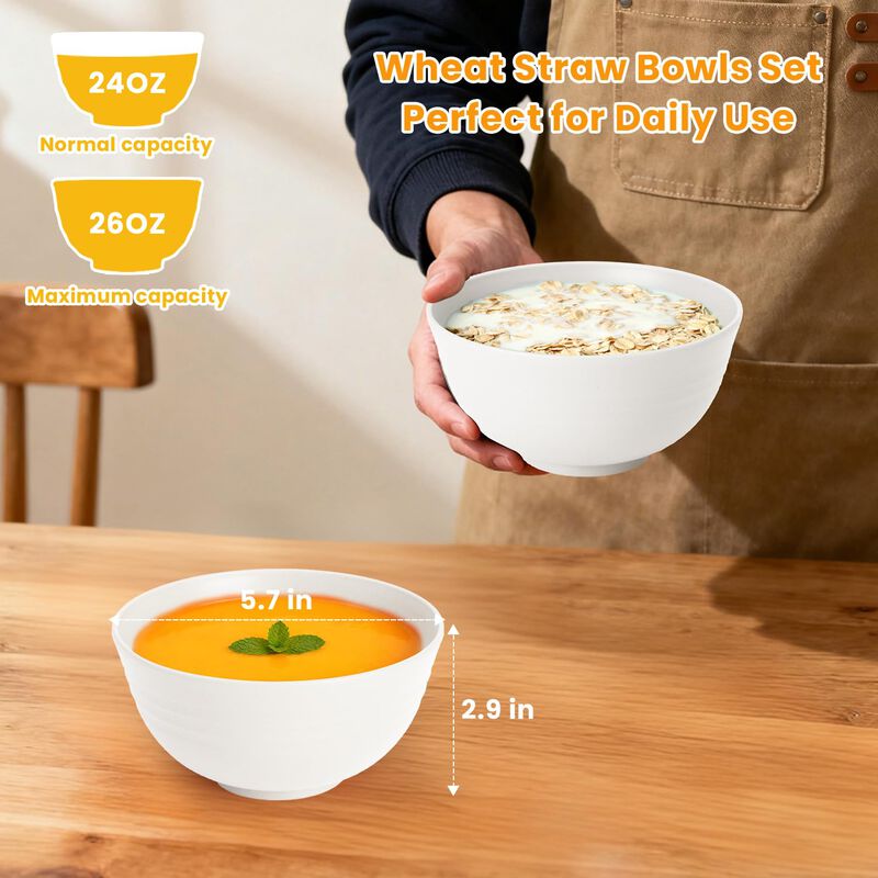 Cuencos de cereal Homienly 739 ml, paquete de 6 image number null
