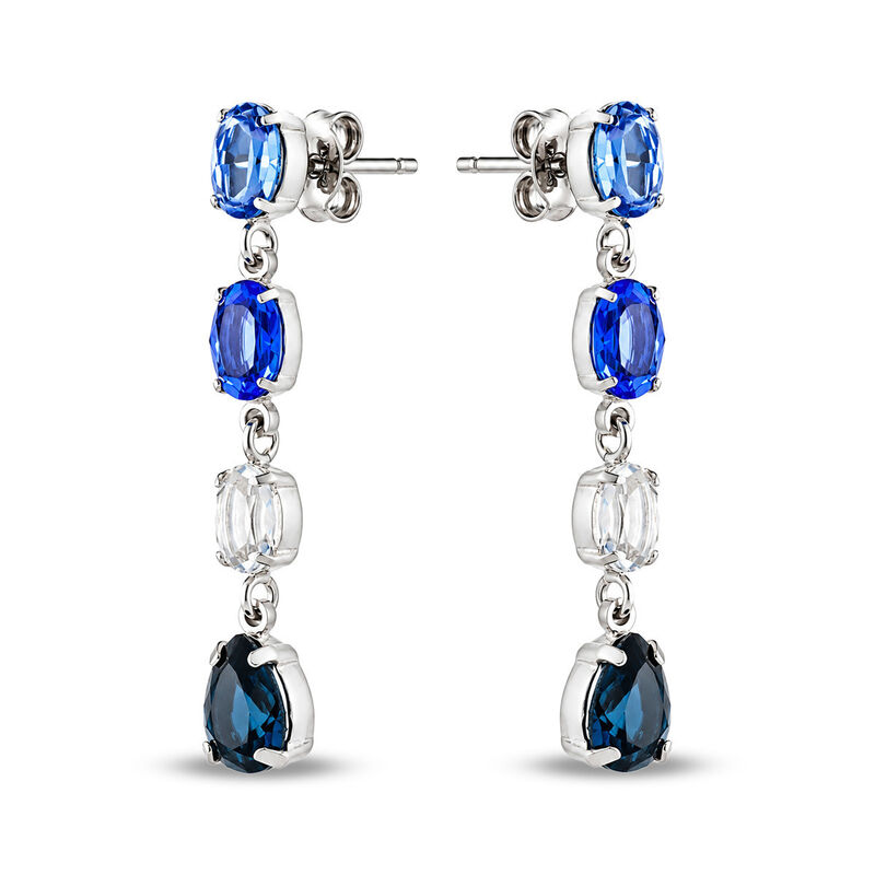 Aretes Plata 925 Con Piedras Azules image number null