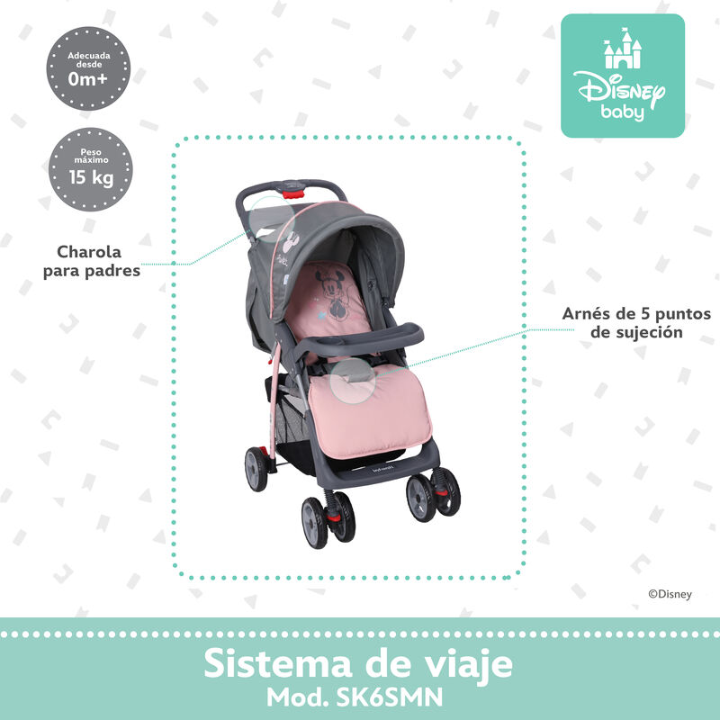 Carriola Para Bebe Disney Minnie Con Portabeb&eacute; ... image number null