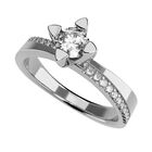 Anillo de Compromiso en Oro Blanco 10K con Circonia -  Talla:5/ FJ856-10W-CZ-5