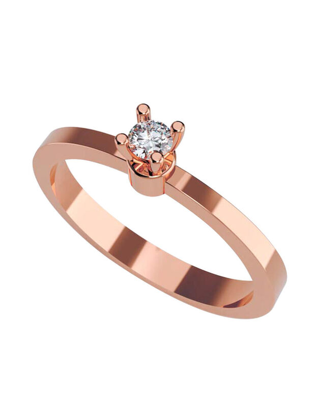 Anillo de Compromiso en Oro Rosa 14K con Circon... image number null