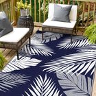 Alfombra Exterior Sarben 122 cm &times; 183 cm Azul Marino Y Blanco, Impermeable