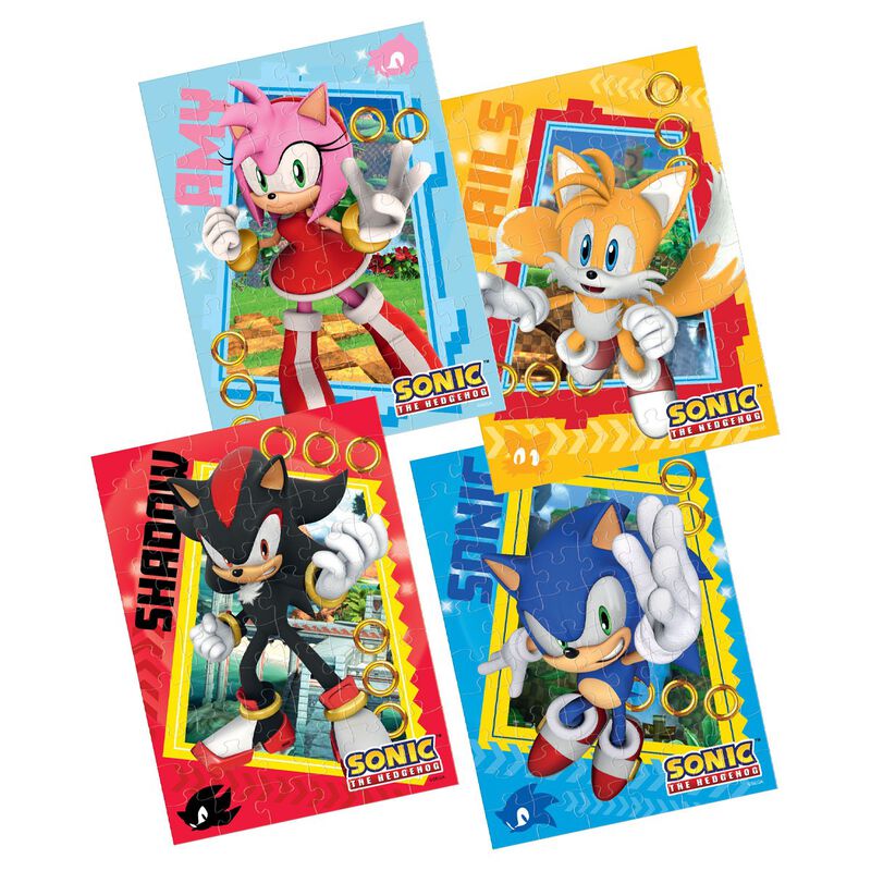 Rompecabezas 4 en 1 para Ni&ntilde;os de Sonic image number null