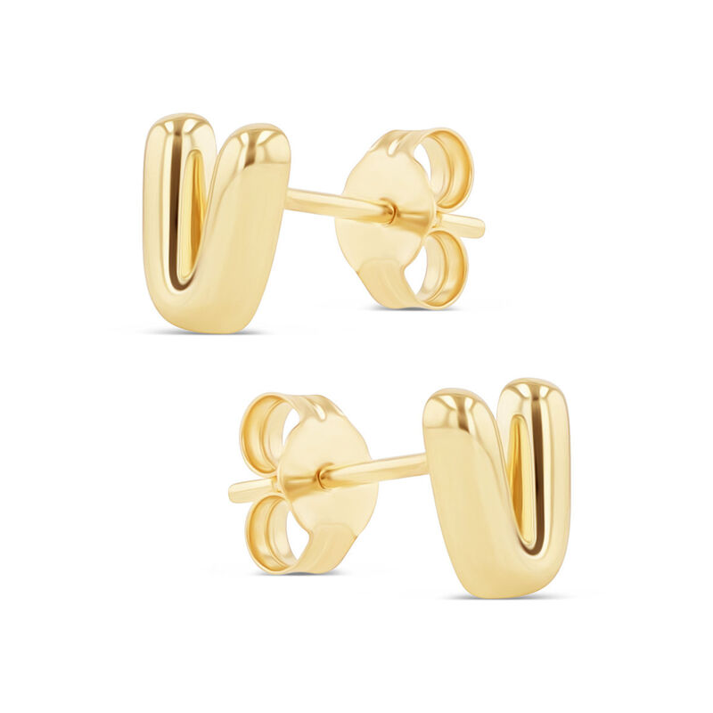 Aretes De Oro Amarillo De 10K (Letra V) image number null