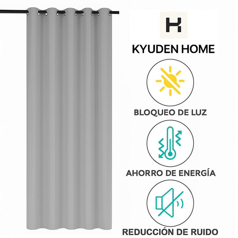 Cortinas Blackout para bloquear luz y ruido Gri... image number null